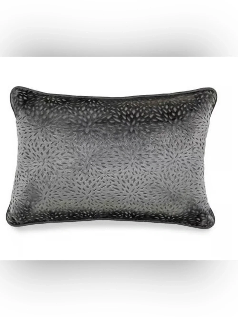 Broyhill Petals Dark Gray Lumbsr Throw Pillow~20in x 14in. x 3in.